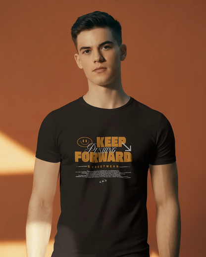 Keep Pushing Forward | Men Round Neck T-Shirt