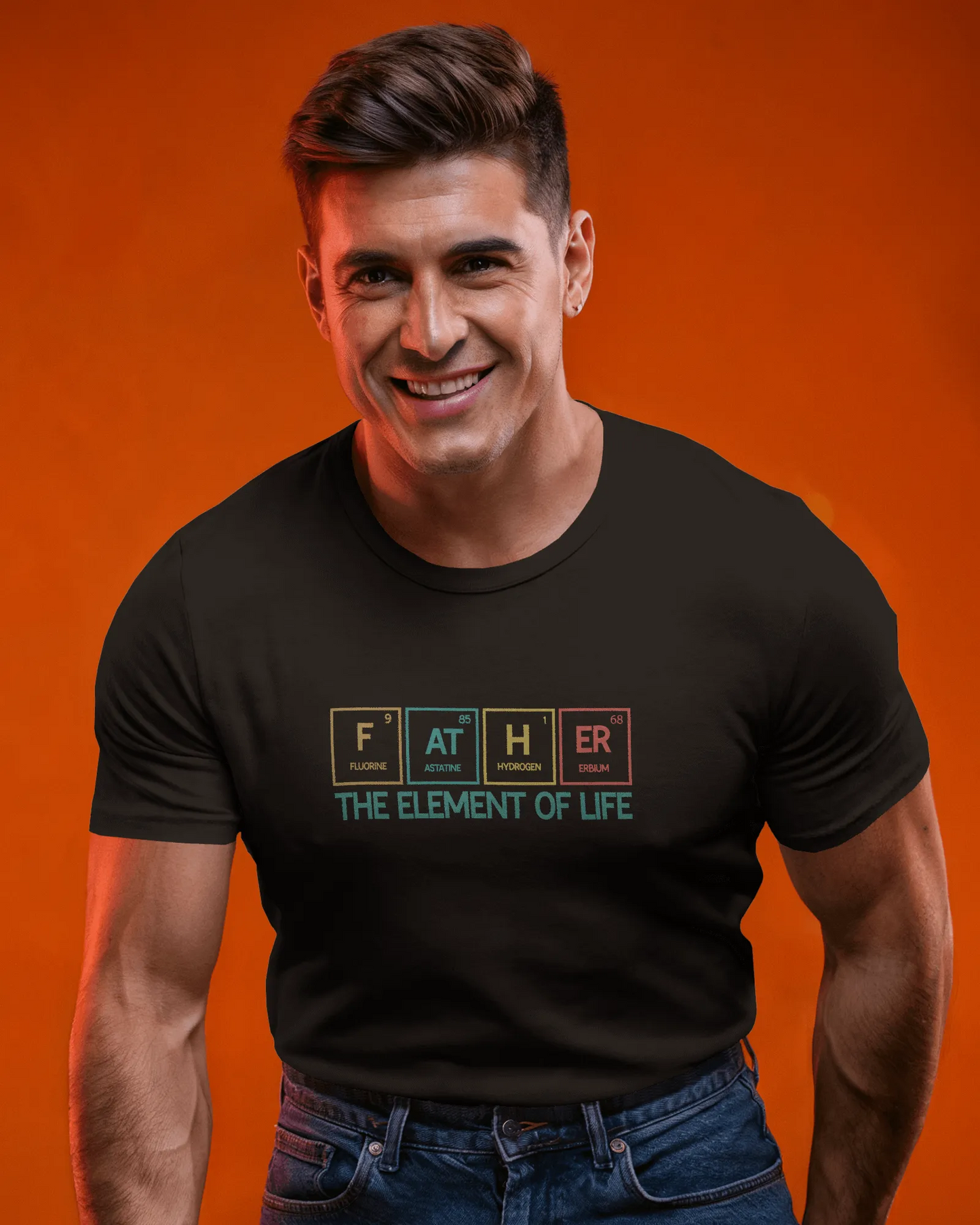 Father The Element Of Life | Men Round Neck T-Shirt