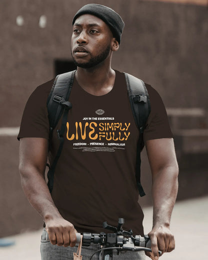 Live Simply Fully | Men Round Neck T-Shirt
