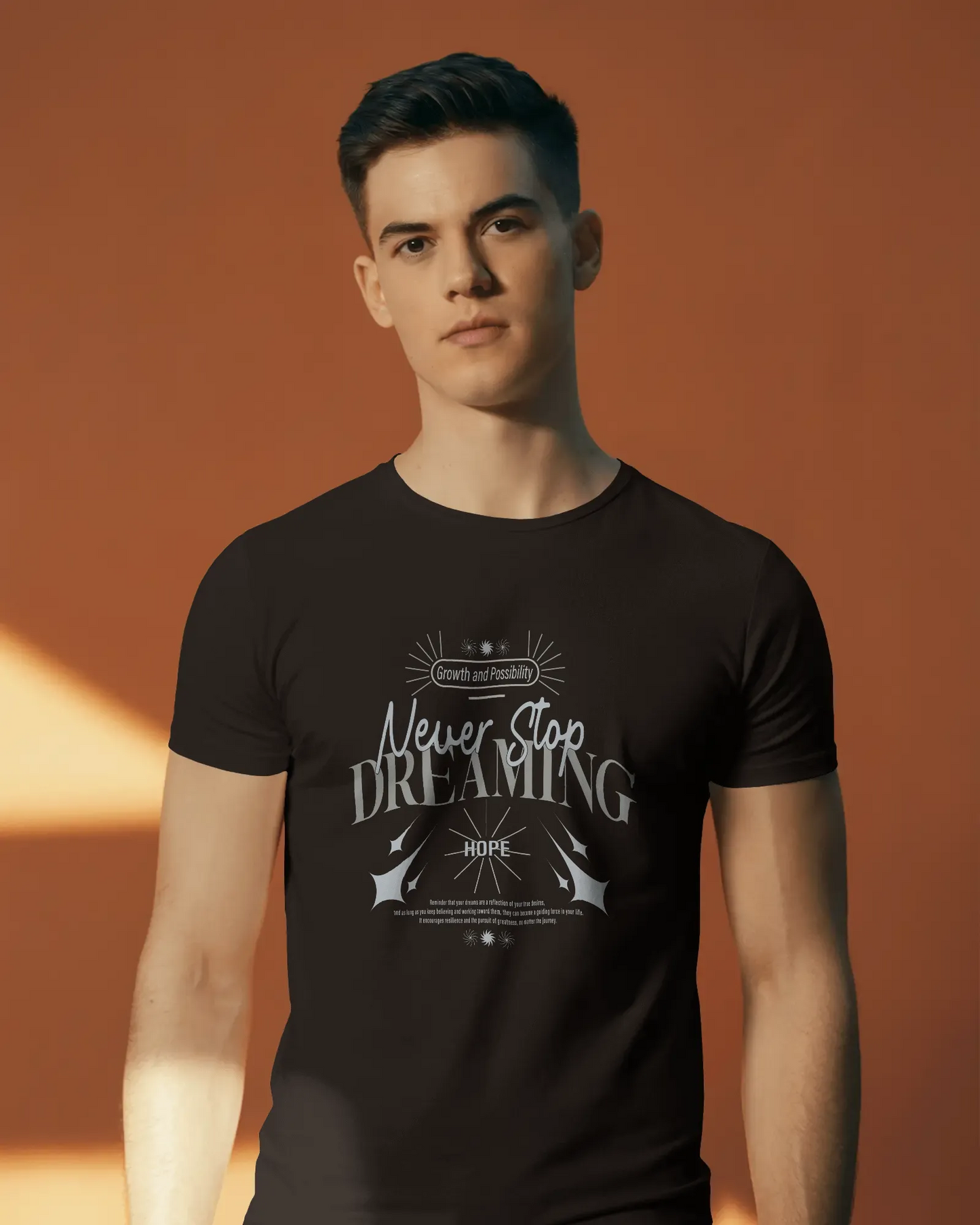 Never Stop Dreaming | Men Round Neck T-Shirt