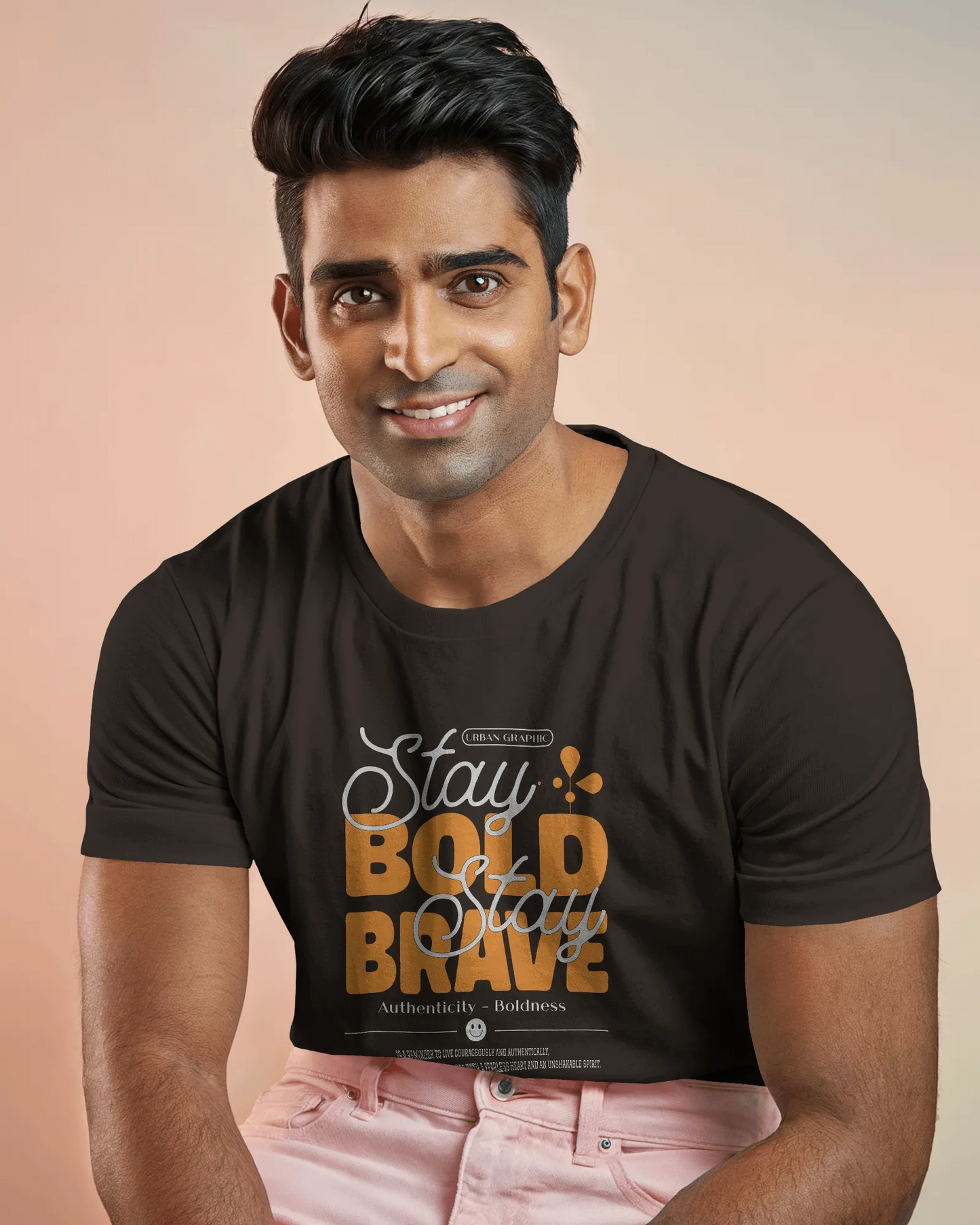 Stay Bold Stay Brave | Men Round Neck T-Shirt