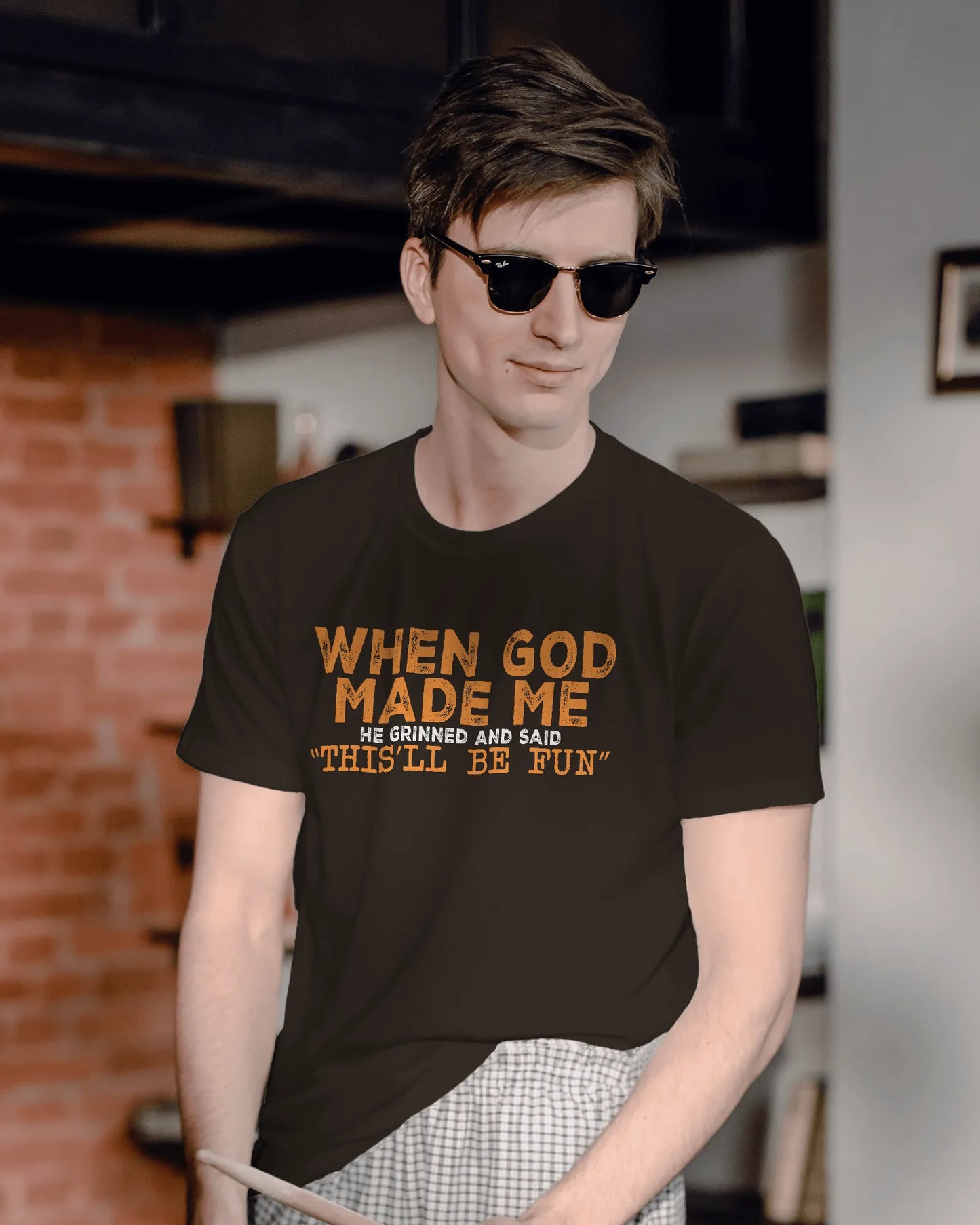 When God Made Me | Men Round Neck T-Shirt