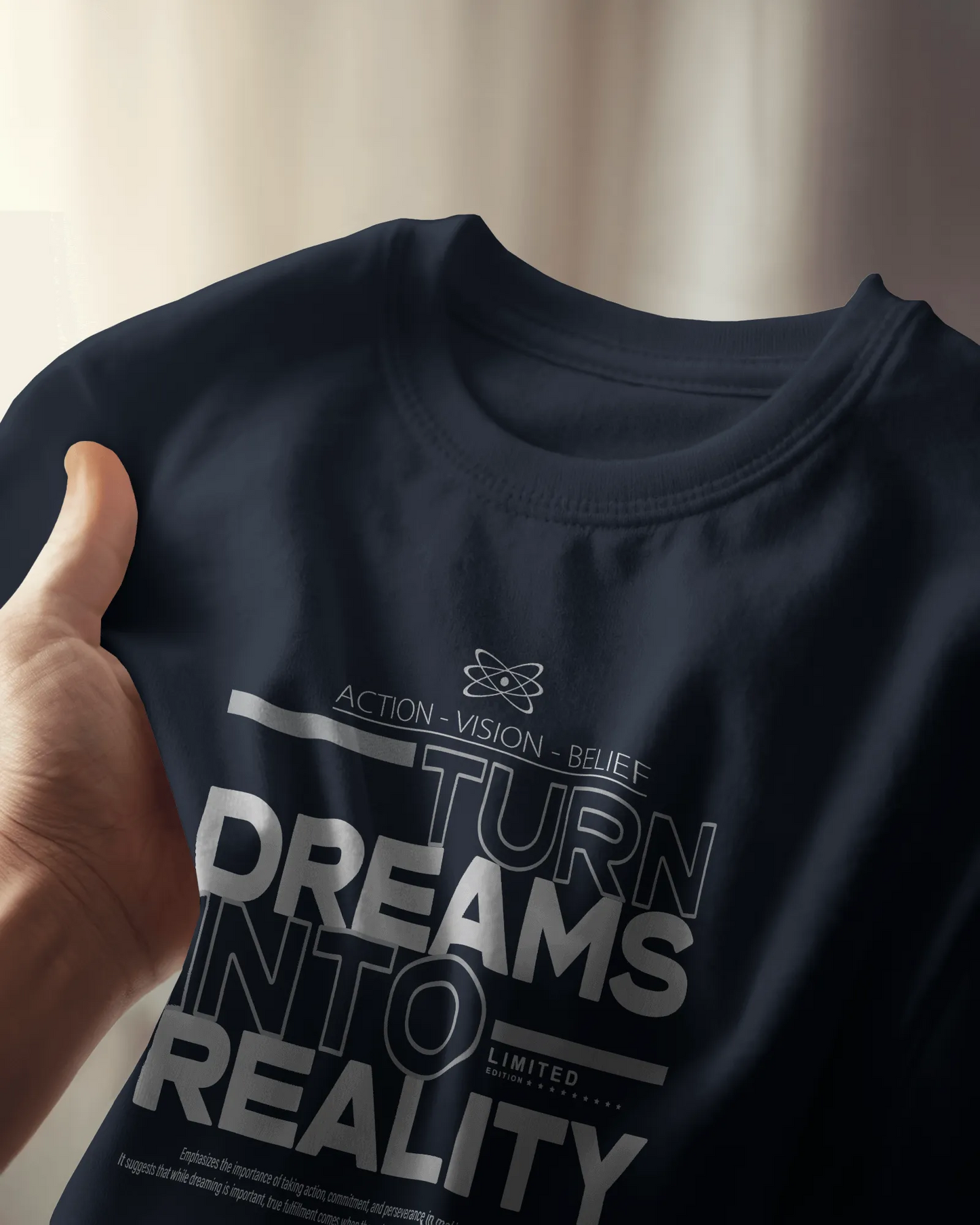 Turn Dreams Into Realty | Men Round Neck T-Shirt