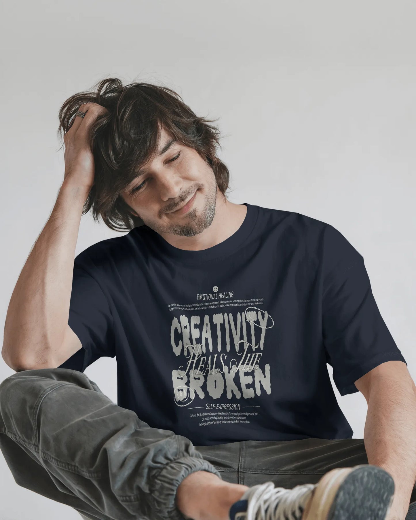 Creativity Heals the Broken | Men Round Neck T-Shirt