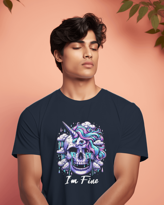 I Am Fine | Men Round Neck T-Shirt