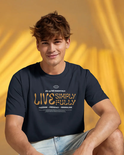 Live Simply Fully | Men Round Neck T-Shirt