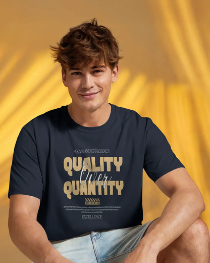 Quality Over Quantity | Men Round Neck T-Shirt