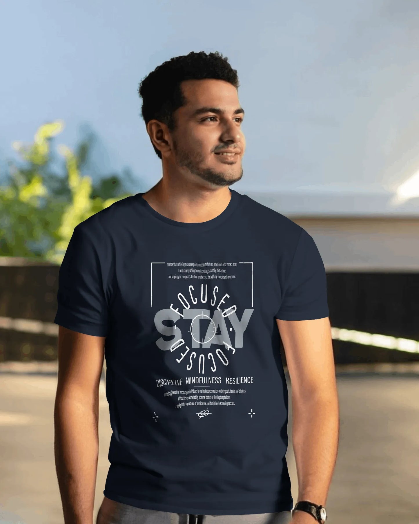 Stay Focused | Men Round Neck T-Shirt