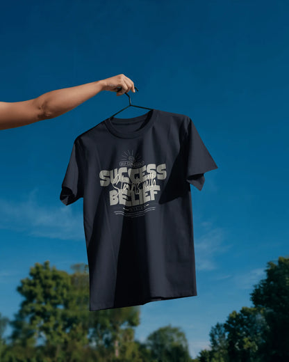 Success Starts With Belief | Men Round Neck T-Shirt