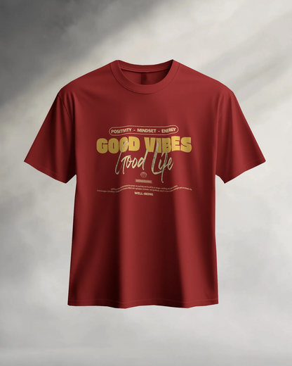 Good Vibes Good Life | Men Round Neck T-Shirt