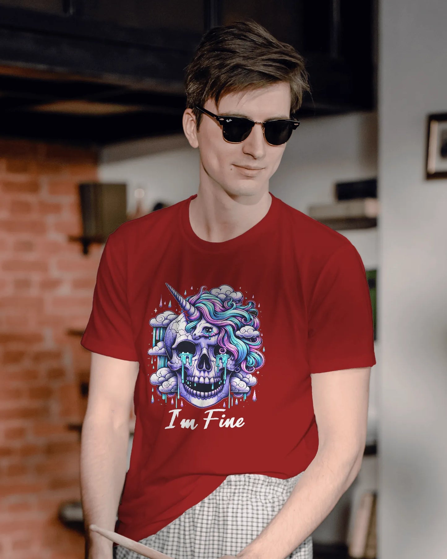 I Am Fine | Men Round Neck T-Shirt