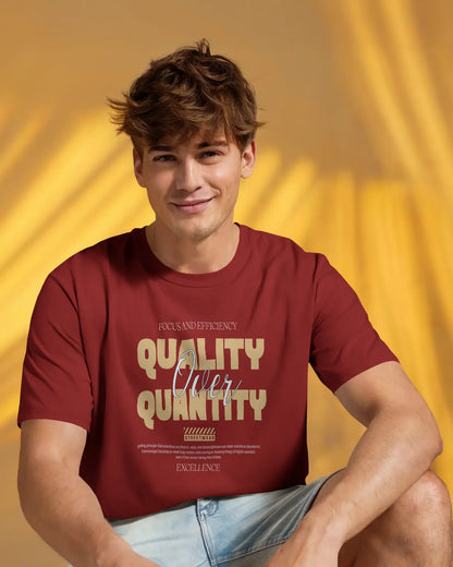 Quality Over Quantity | Men Round Neck T-Shirt