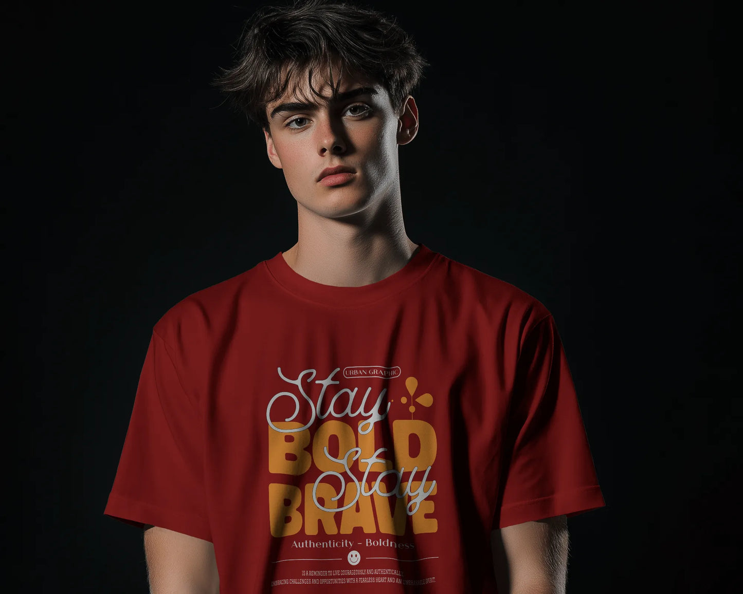 Stay Bold Stay Brave | Men Round Neck T-Shirt