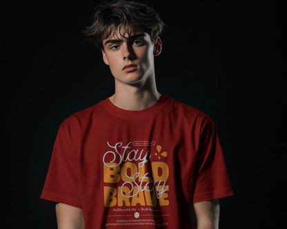Stay Bold Stay Brave | Men Round Neck T-Shirt