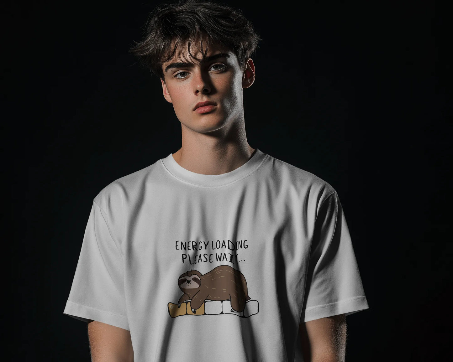 Energy Loading Please Wait | Men Round Neck T-Shirt