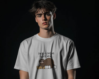 Energy Loading Please Wait | Men Round Neck T-Shirt