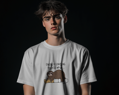 Energy Loading Please Wait | Men Round Neck T-Shirt
