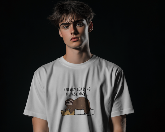 Energy Loading Please Wait | Men Round Neck T-Shirt