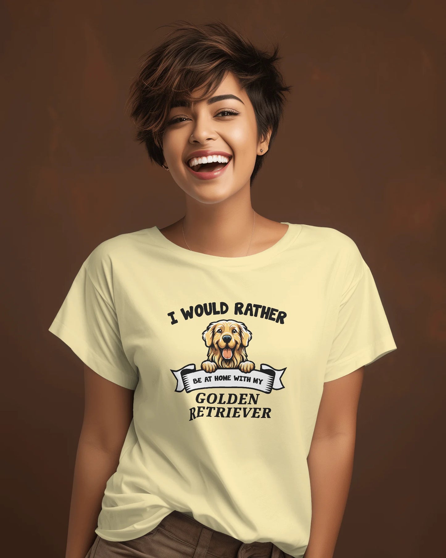 I Would Rather Be At Home With My Golden Retriever | Unisex T-Shirt | Pet Lover