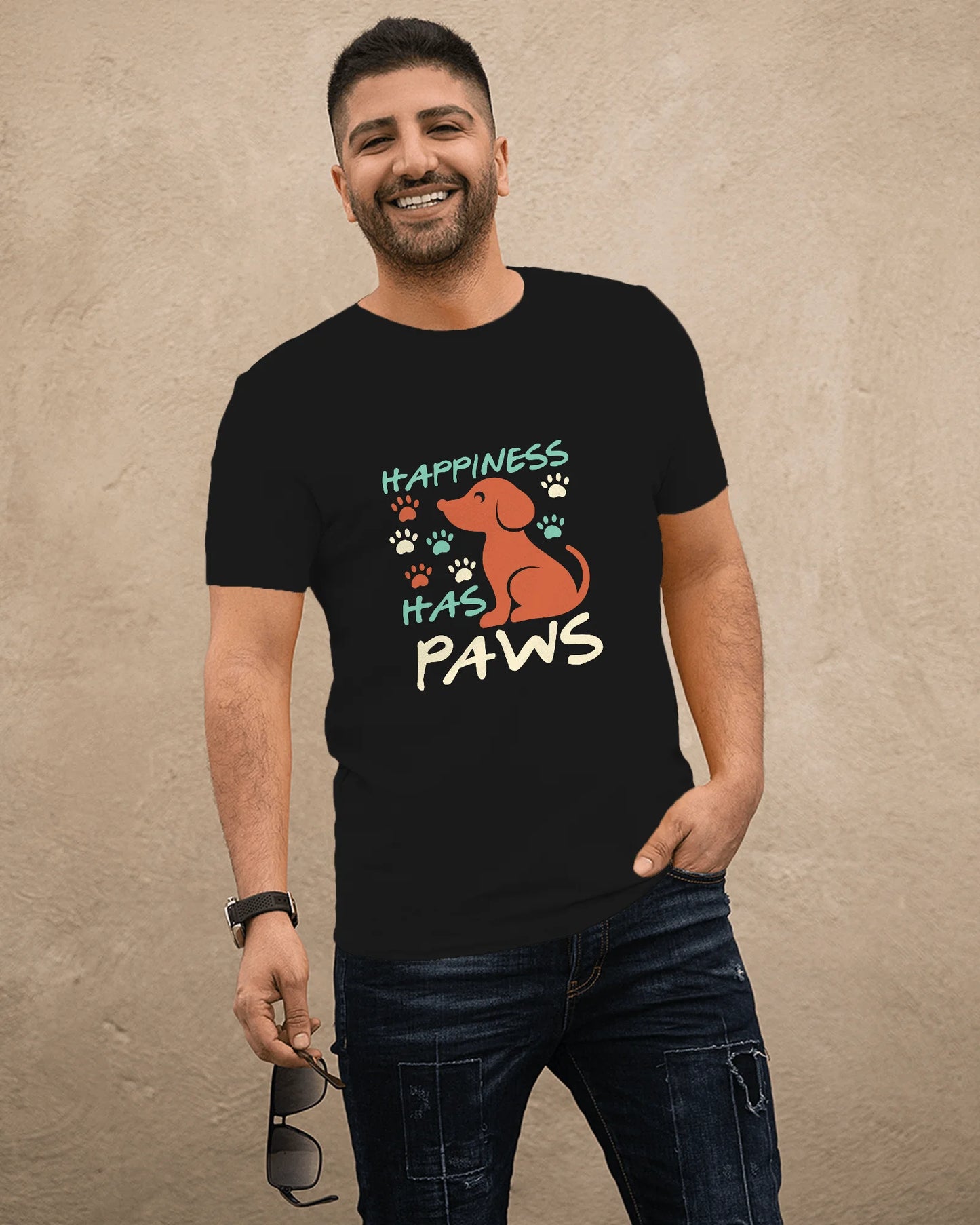 Happiness Has Paws | Unisex T-Shirt | Pet Lover