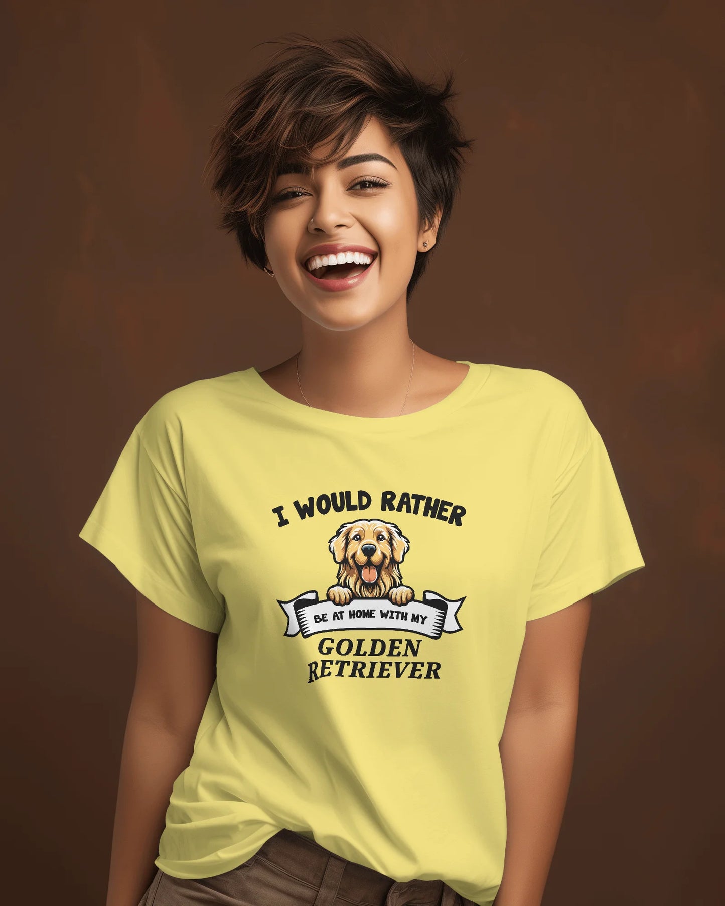 I Would Rather Be At Home With My Golden Retriever | Unisex T-Shirt | Pet Lover